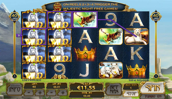 white symbol of white king slot game