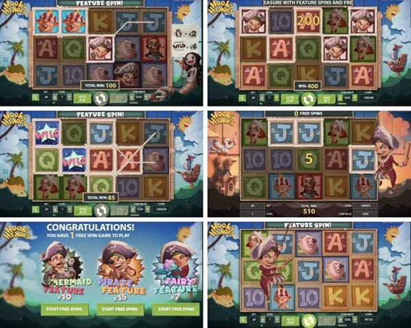 Features of Hook’s  Heroes slot game
