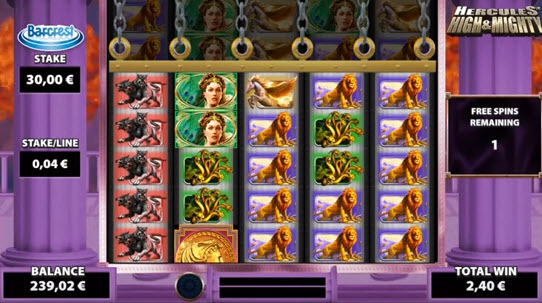 free spins ofHercules High & Mighty slot game