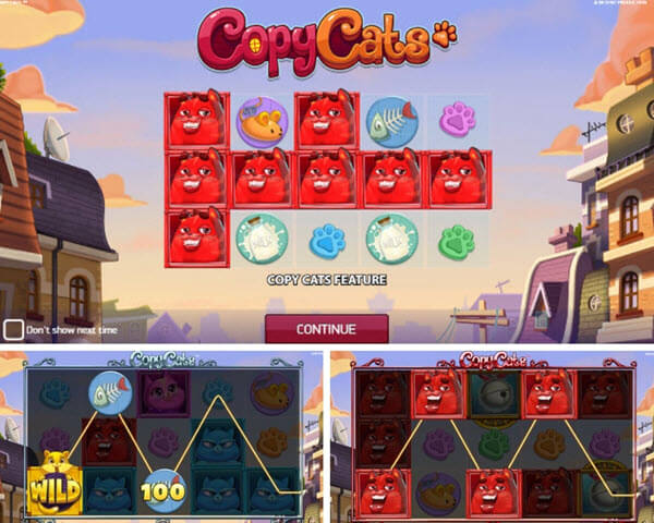 features of copy cats slot game-netent slots