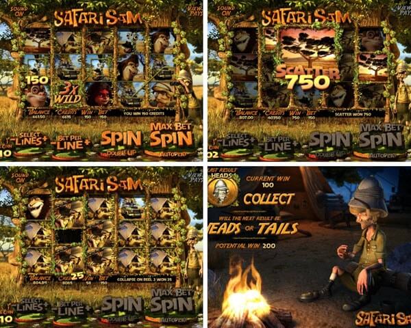 Wild And Scatter Symbols of safari sam slot game